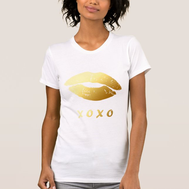 Camiseta Besos modernos de los abrazos de XOXO con los (Anverso)