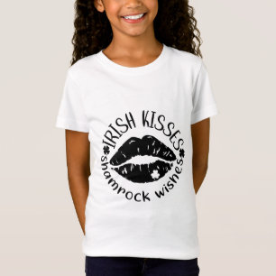 Camiseta Besos y deseos de Shamrock irlandeses