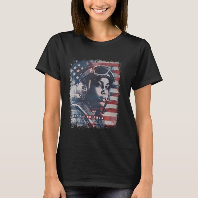 Camiseta Bessie Coleman Aviation Black History African Amer (Anverso)