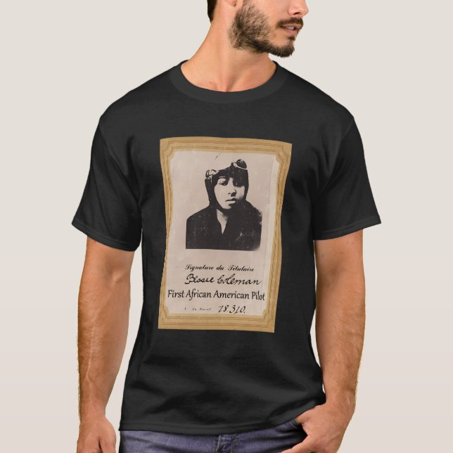 Camiseta Bessie Coleman Primer piloto afroamericano (Anverso)