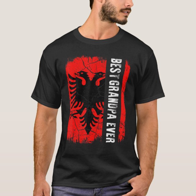 Camiseta Best Albanian Grandpa Ever Albania Flag Father's D (Anverso)