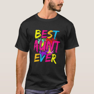 Camiseta Best Aunt Ever Matching Family Colorful Mothers Da