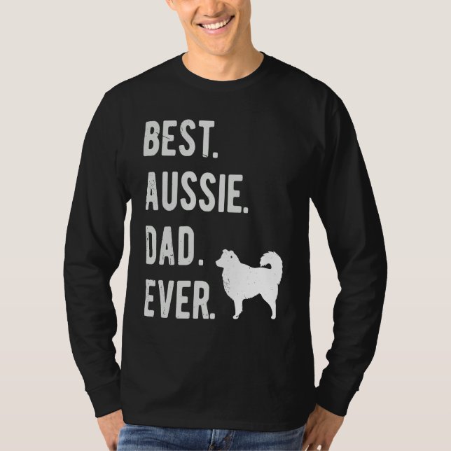 Camiseta Best Aussie Dad Ever  Australian Shepherd Mens  Da (Anverso)