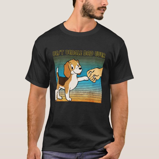 Camiseta Best Beagle Dad Ever T- Shirt retro design (Anverso)