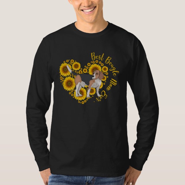 Camiseta Best Beagle Mom Sunflower Heart  Mother s Day (Anverso)