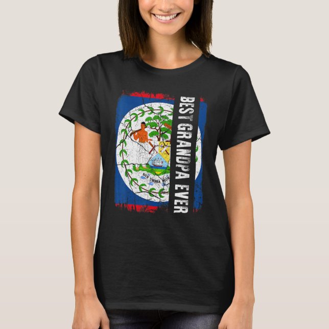Camiseta Best Belizean Grandpa Ever Belize Flag Father's Da (Anverso)