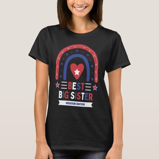 Camiseta Best Big Sister Missouri Edition Girls Older Sibli (Anverso)