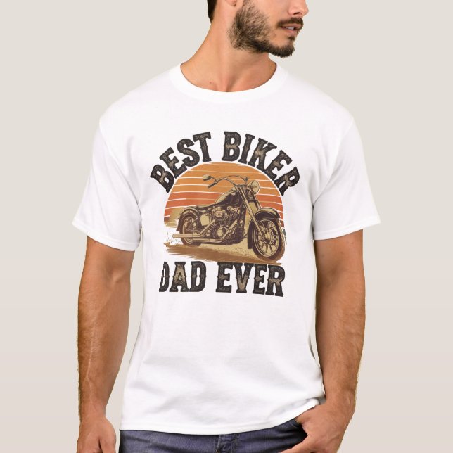 Camiseta "Best Biker Dad Ever" T-shirt | Gift Dad Idea (Anverso)