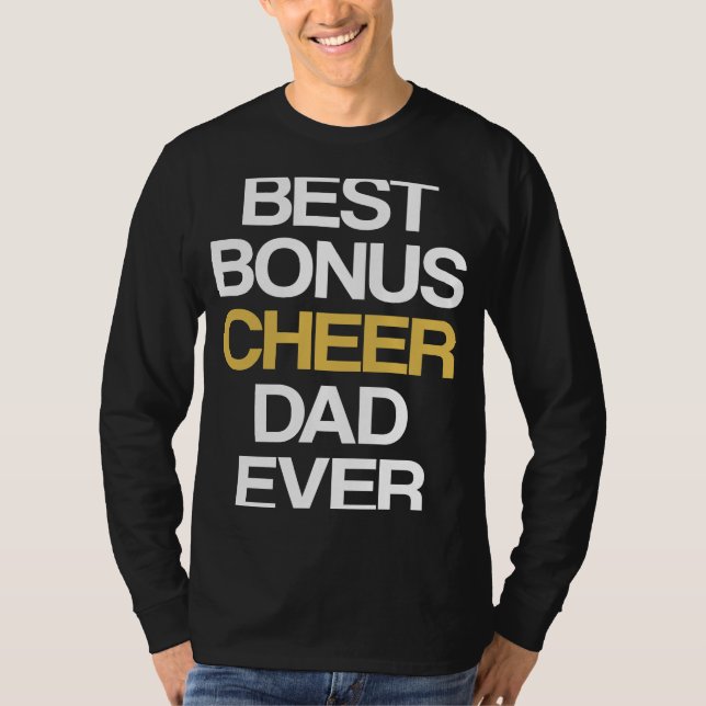 Camiseta Best Bonus Cheer Dad Ever Cheerleading Stepdad Ste (Anverso)