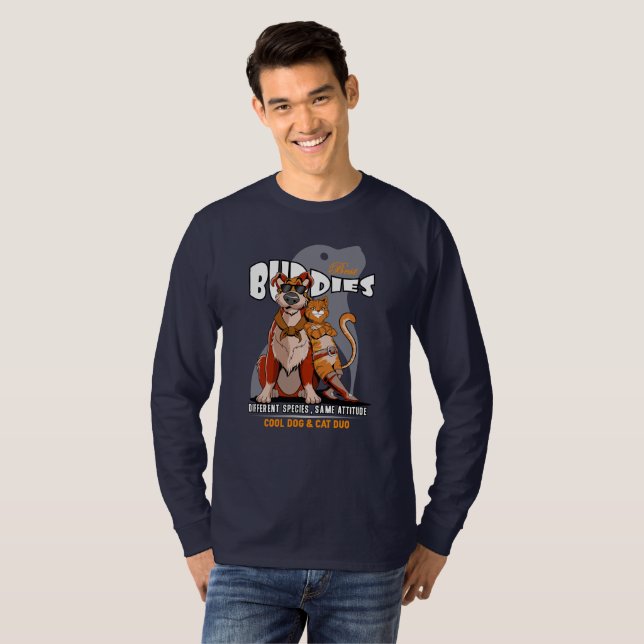 Camiseta Best Buddy (Dark mode) | Men's Long Sleeve (Anverso completo)