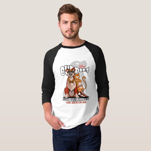 Camiseta Best Buddy | Men's 3/4 Sleeve Raglan (Anverso completo)