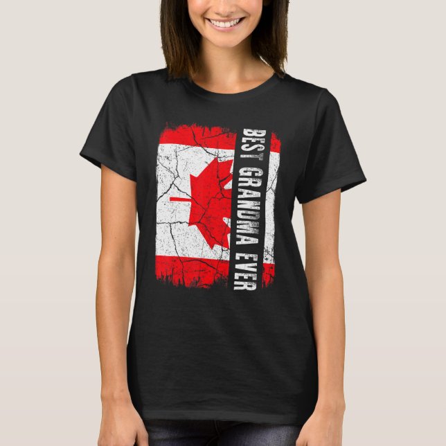 Camiseta Best Canadian Grandma Ever Canada Flag Mother's Da (Anverso)