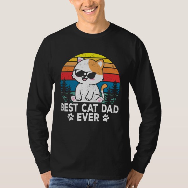 Camiseta Best Cat Dad Cute Cats Owner Pet Animals  Graphic (Anverso)