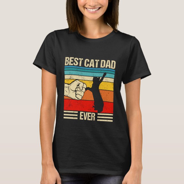 Camiseta Best Cat Dad Ever Cat Dad Father's Day  1 (Anverso)