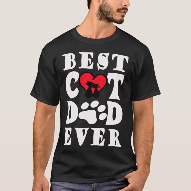 Camiseta Best Cat Dad Ever Cat Daddy Father Day Xmas (Anverso)