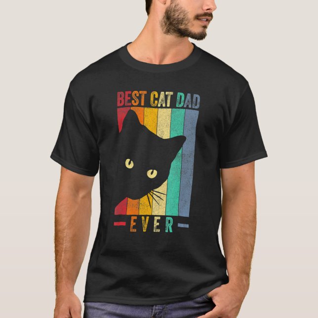 Camiseta Best Cat Dad Ever  Cat Daddy Paw Fist Bump Meow Vi (Anverso)