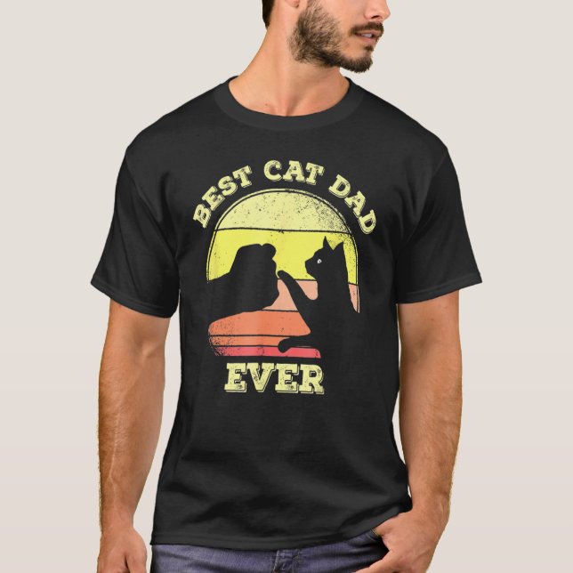 Camiseta Best Cat Dad Ever Cute Cat  5 (Anverso)