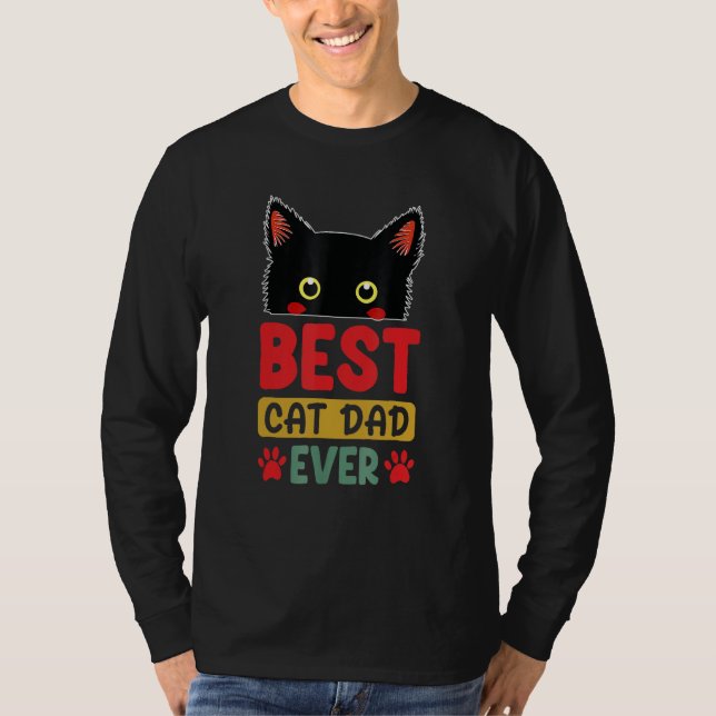 Camiseta Best Cat Dad Ever  Cute Cat Daddy Fathers Day 2023 (Anverso)