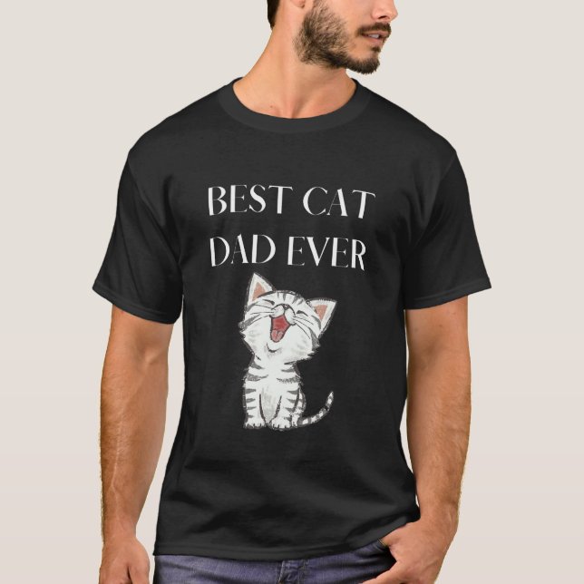 Camiseta Best Cat Dad Ever Cute Cat Lover (Anverso)