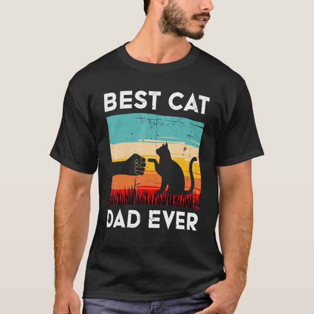 Camiseta Best Cat Dad Ever Funny Cat (Anverso)