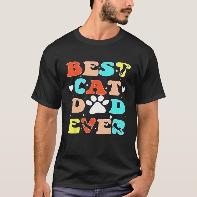 Camiseta Best Cat Dad Ever Happy Father Day 2023 Patte de c (Anverso)