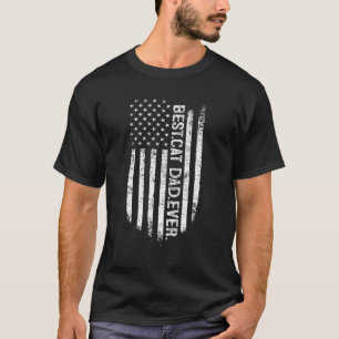 Camiseta Best Cat Dad Ever With Us American Flag Cat Daddy 