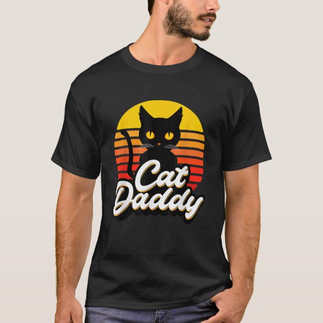 Camiseta Best Cat Dad Funny Sunset For Animal Enthusiasts   (Anverso)