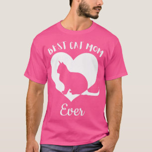 Camiseta Best Cat Mom Ever Cute Black Cats Vintage White He