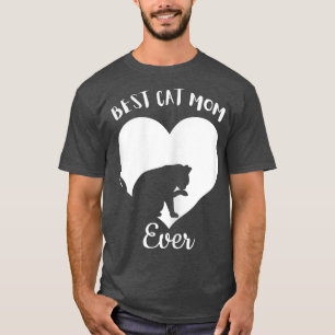 Camiseta Best Cat Mom Ever Cute Black Cats Vintage White He