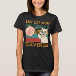 Camiseta  Best Cat Mom Ever Funny Vintage Siamese Cat Mom 