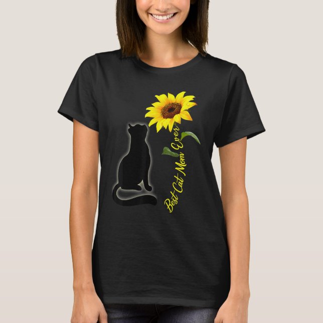 Camiseta Best Cat Mom Ever Sunflower Mother s Day  for Cat (Anverso)