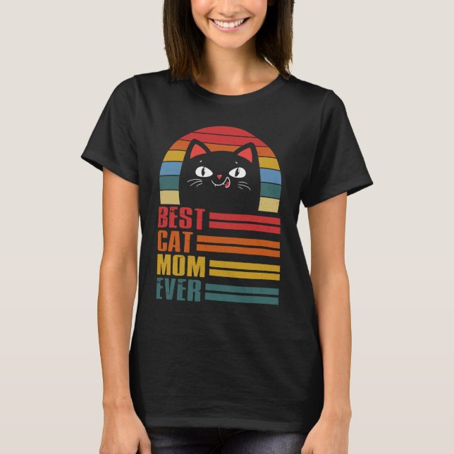Camiseta Best Cat Mom Ever   Vintage Cat (Anverso)