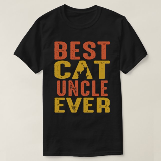 Camiseta Best Cat UNCLE Ever Retro Vintage (Diseño del anverso)