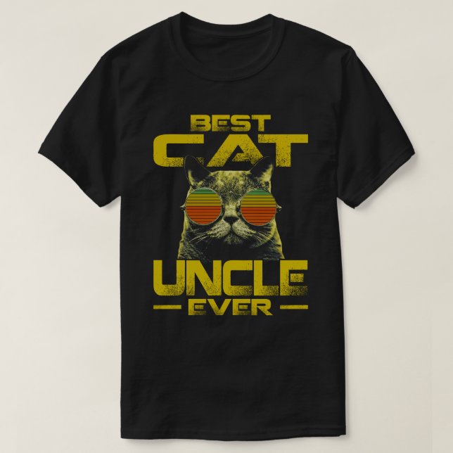 Camiseta Best Cat uncle Ever Vintage Fathers Day (Diseño del anverso)