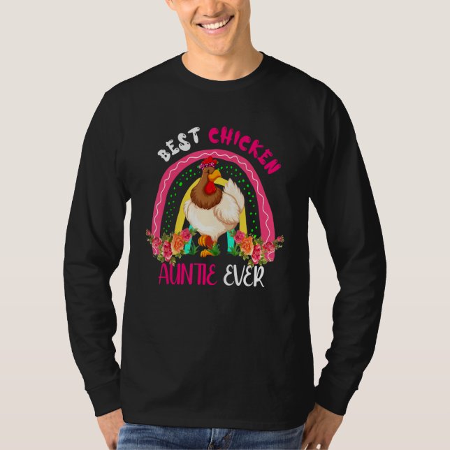 Camiseta Best Chicken Auntie Ever Cute Chicken Bow Tie Moth (Anverso)