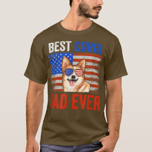 Camiseta Best Corgi Dad Ever American Flag Fathers Day 