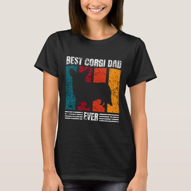 Camiseta Best Corgi Dad Ever Distressed (Anverso)