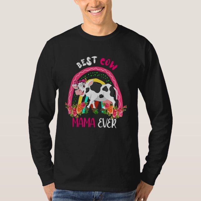 Camiseta Best Cow Mama Ever Cute Cow Bow Tie Farmer Mother' (Anverso)