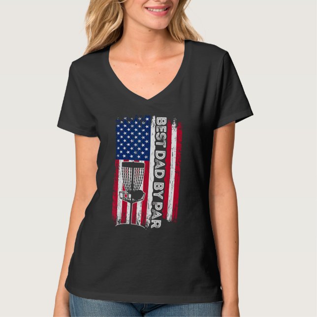Camiseta Best Dad By Par Shirt American Flag Father's Day D (Anverso)