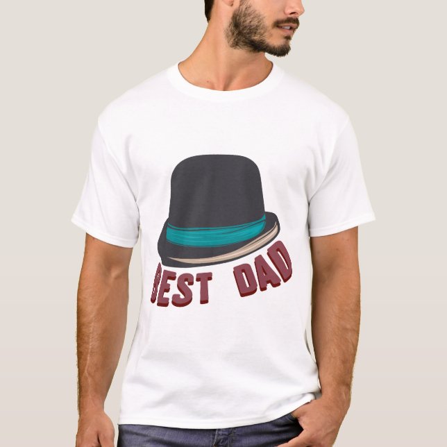 Camiseta best dad chapeau melon famille papa humour 9 (Anverso)