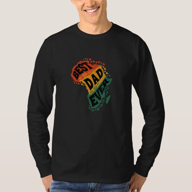 Camiseta Best Dad Ever  African American Father And Black H (Anverso)