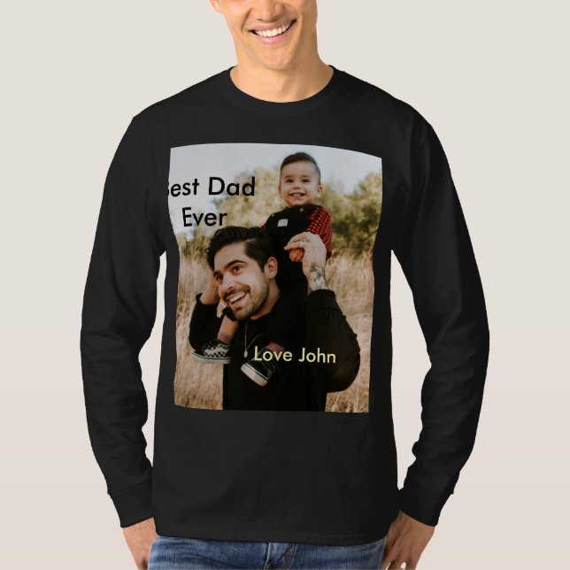 Camiseta Best dad ever father's dad gift photo name simple  (Anverso)