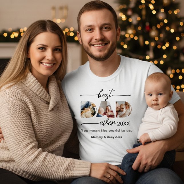 Camiseta Best dad ever| Father's Day Dad Cut out 3 Photos (Subido por el creador)