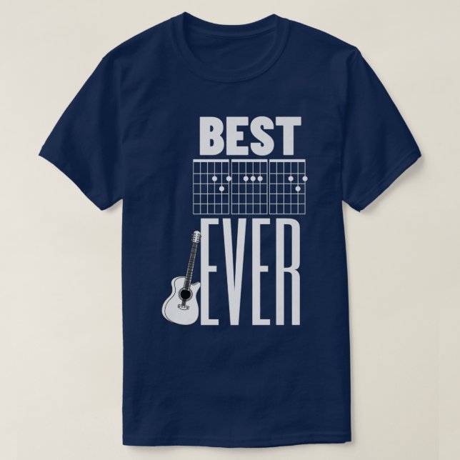 Camiseta Best Dad Ever Guitar Player Chord NotesGuitar130 (Diseño del anverso)