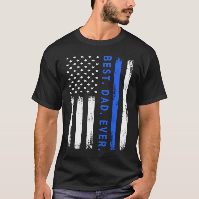 Camiseta Best dad ever Police officer  Father's day Police (Anverso)