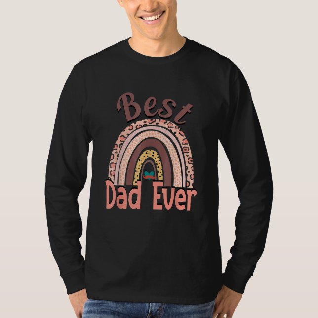 Camiseta Best Dad Ever Rainbow Daddy Papa Father s Day 2023 (Anverso)