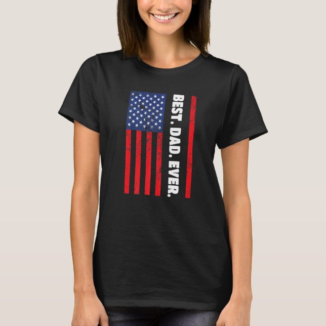 Camiseta Best Dad Ever USA Vertical Flag (Anverso)