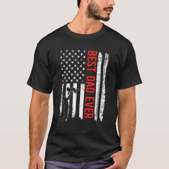 Camiseta Best Dad Ever With US American Flag Gift Fathers D (Anverso)