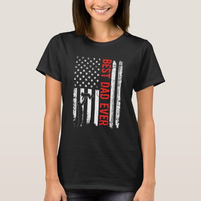 Camiseta Best Dad Ever With US American Flag Gift Fathers D (Anverso)