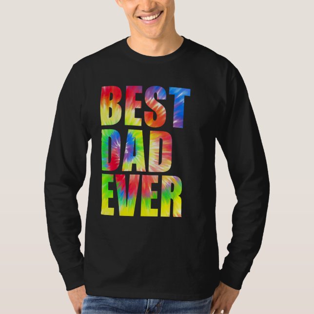 Camiseta Best Dad Ever With US Flag Tie Dye Fathers Day 2 (Anverso)